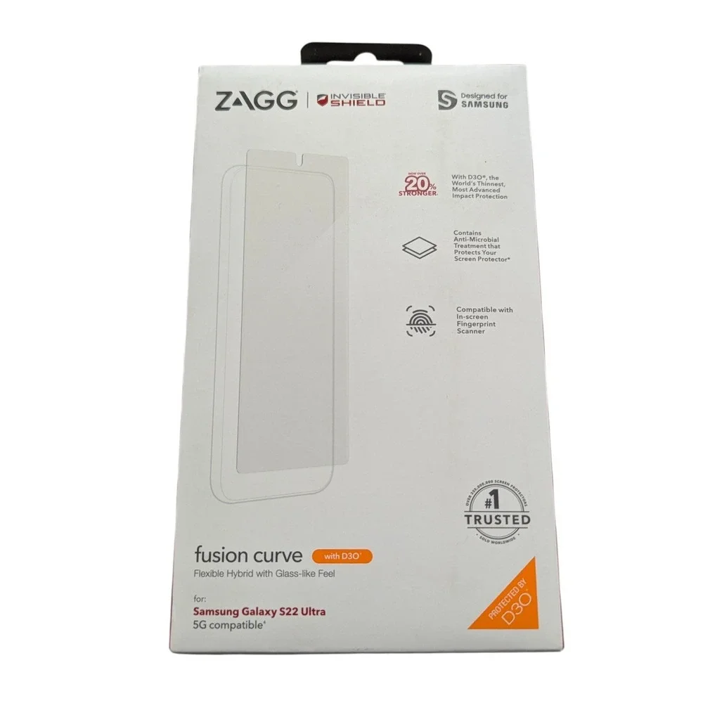 V1-N ZAGG Fusion Curve Hybrid Screen Protector for Galaxy S22 Ultra - Clear